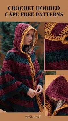 crochet hooded cape free patterns