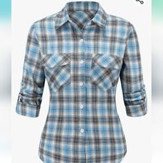 Size L Button Up Flannel Shirt Blue Flannel Shirt With Buttons For Work, Blue Buttoned Flannel Shirt For Work, Blue Button-up Flannel Shirt For Work, Blue Buttoned Flannel Shirt, Vintage Blue Flannel Shirt With Button Closure, Blue Relaxed Fit Button-up Flannel Shirt, Cheap Blue Button-up Flannel Shirt, Cheap Plaid Button-up Flannel Shirt, Grey Flannel