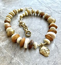 Boho Tribal Necklace Trade Bone, Ashanti Glass, Agate, African Ethnic Brass Bead Artisan Agate Jewelry With Wooden Beads, African Trade Bead Jewelry, Jewelry 2024, African Inspired Jewelry, Wire Wrapped Stone Jewelry, Stack Bracelets, Free Trade, Boho Chic Necklace, African Necklace