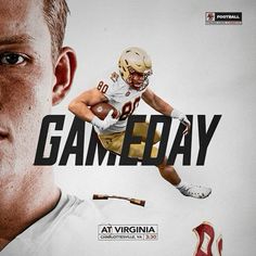 a football player with the words gameday on it's back and an image of him