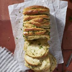 a loaf of bread is stacked on top of each other