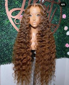 Brown Curly Lace Front Wig, Vacation Wigs For Black Women, Colored Lace Front Wigs Black Women, Black Deep Wave Wig, Brown Water Wave Wig, Styled Wigs, Brown Curly Wig, Brown Water, Wig Colors