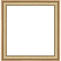 an empty gold frame on a white background