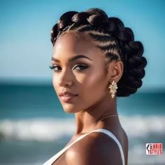 Fabulous Afro Hair Ideas for Every Occasion Halo Braid Updo Wedding, Halo Goddess Braids Crowns, Halo Braid With Braids, Halo Hairstyles For Black Women, Natural Hairstyles For Black Women Updo, Crown Braids For Black Women, Bridal Updo Black Women, Wedding Braids Black Women, Halo Braids For Black Women