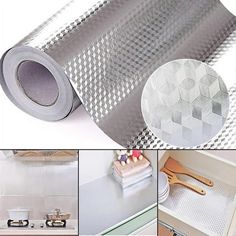 various pictures of kitchen accessories and wall coverings