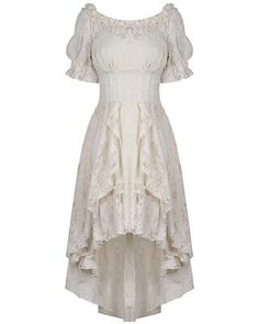 Trendy Fashion Dark In Love Long Steampunk Dress Cream Off White Lace Vintage Victorian Gothic, Summer clothing White Goth Dress, 1900 Dress, Ghost Dresses, 1900 Fashion, Homemade Dress, Dark In Love, Steampunk Dress, White Ruffle Dress, Fairy Clothes