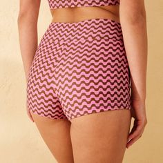 Mid-rise swim shortie from Wild Fable™ with pink and brown wave print. Made from nylon tricot material with spandex and recycled polyester lining. Full coverage and opaque sheerness offer confident wear. If you're not satisfied with any Target Owned Brand item, return it within one year with a receipt for an exchange or a refund. Wild Fable™: A look for every story. Pink Stretch Swim Trunks, Pink Short Swimwear, Pink Shorts For Pool In Spring, Pink Stretch Swim Trunks For Swimming, Pink Shorts For Spring Poolside, Fitted Pink Shorts For Beachwear, Pink Stretch Swim Trunks For Beach Season, Pink Stretch Swim Trunks Short Length, Pink Short Bottoms For Pool