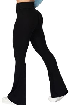 PRICES MAY VARY. ✔Made From Premium Composite - The flare yoga pants feature an excellent combination of 92% Polyester 8% spandex to achieve optimal elasticity, soft texture, lightweight and non-see through. ✔Fashion Design - Flare Leg allow you to move without restriction, pants hem can be cut arbitrarily, effectively helps hide the defects of the calf, and creates the contour and slender appearance of the popular line. With a high-waist belt design to trim the waist line and visually elongate Lululemon Flair Leggings, Lulu Black Leggings, Cute Winter Pants, Lululemon Flares, Flares Leggings, Flair Leggings Outfit, Baggy Leggings, Cloud Leggings, Flair Leggings