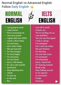 two different types of english words