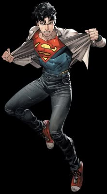 a drawing of a man in a superman suit with his arms out and hands on his hips