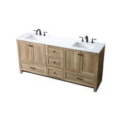 two sinks are shown in this bathroom vanity