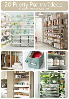 the pantry is organized with lots of different types of items and containers, including food