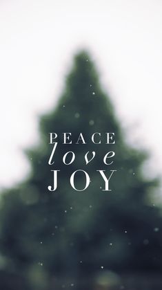 a blurry photo with the words peace and joy