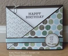 a close up of a birthday card with a tag on the front and back of it