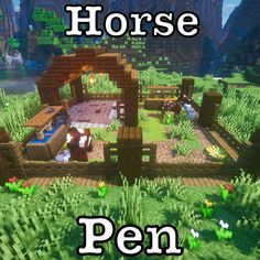 an image of a horse pen in minecraft