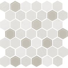 white and grey hexagonal tiles