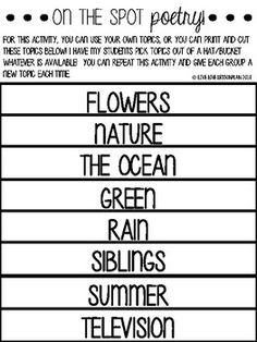 a sign that says flowers nature the ocean rain slings summer television and there is also a