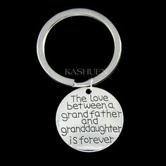 the love between a grandfather and granddaughter is forever engraved on a metal keychain