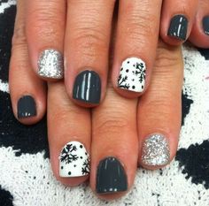 Nails Silver, Christmas Gel Nails, Nails Christmas, Snow Flakes, Christmas Nails Acrylic, Snow Flake, Shellac Nails, Ideas Nails