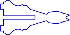 a blue line drawing of the shape of a cross on top of a white background