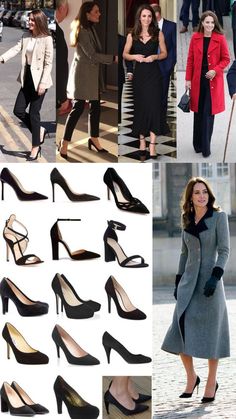 Kate Middleton has shoes for every occasion. Here we are looking at her black shoes.  Shop the available pumps. Court Shoes Outfit, Kate Middleton Style Dresses, Kate Middleton Shoes, Kate Middleton Style Outfits, Looks Kate Middleton, Kate Middleton Dress, Kate Middleton Outfits, Elegant Pumps, Black Shoe