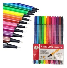 the fine line markers are in different colors