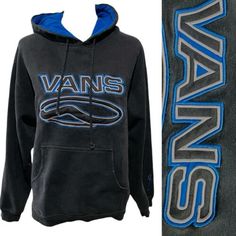 Vintage Vans Hoodie Y2K Skateboard Hoodie Black Blue Mens Womens  | eBay Vans Hoodie, Vintage Vans, Vintage Shirts, Black Hoodie, Blue Black, Skateboard, Active Wear, Mens Accessories, Sweatshirts Hoodie