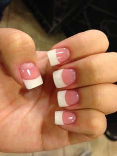 White tip acrylic with gel top coat White tip nails, French tip White Tip Nail Designs, White Tip Acrylic Nails, White Tip Nails, Nail Acrylic, Curved Nails, Easy Nails, White Acrylic Nails, Polish Ideas, French Tip Acrylic Nails