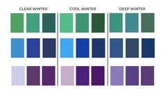 Color Theories, True Winter Palette, Winter Colours, Winter Cool