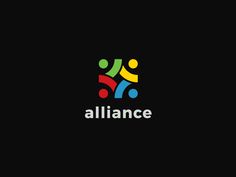 the logo for alliance, which is designed to look like people holding hands and hugging each other