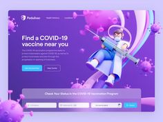 Pedulivac - Vaccination Program 3D Illustration by Sigit Setyo Nugroho for One Week Wonders on Dribbble Kids App Design, Uxui Design, Website Colors, 3d Ui, Ui Illustration, Purple Theme