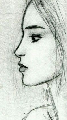 a pencil drawing of a woman's face