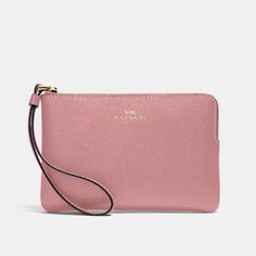 Coach Corner Zip Wristlet In Im/True Pink Crossgrain Leather Two Credit Card Slots Zip-Top Closure, Fabric Lining Wrist Strap Attached Style No 58032 New, Never Used Daily Use Coin Purse Clutch, Handheld Coin Purse For Daily Use, Formal Rectangular Coach Coin Purse, Evening Rectangular Wristlet With Wrist Strap, Elegant Handheld Clutch With Wrist Strap, Evening Bags With Wrist Strap, Rectangular Clutch With Wrist Strap For Formal Events, Rectangular Clutch With Wrist Strap For Formal Occasions, Chic Rectangular Wristlet For Formal Occasions