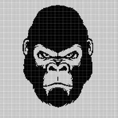 an image of a gorilla face on a gray background