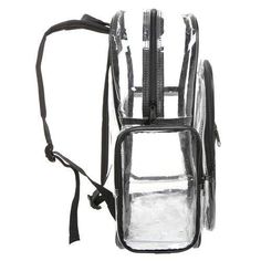 With multiple pockets and a large compartment, this clear security backpack is perfect for everyday use! Sturdy, transparent PVC and a contrasting black trim make for a unique and stylish appearance, while multiple pockets offer enough room for everyday use and after school activities. This trendy and stylish multipurpose transparent backpack allows you see the contents through the school bag, perfect for security checkpoints, concerts, stadiums, and sporting event. Adjustable and padded shoulde School Backpack Black, Transparent Backpack, Clear Backpacks, Black Backpack School, After School Activities, Clear Backpack, Mesh Backpack, Afterschool Activities, Ceramic Pots