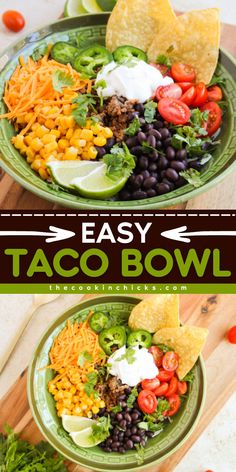 Looking for a quick and delicious meal? Try this easy taco bowl recipe, perfect for busy weeknights. Packed with protein and flavor, it's sure to become a household favorite. Easy Bowls, Taco Bowl Recipe, Homemade Taco Seasoning Recipe, Taco Bowl, 30 Minute Meals Easy, Taco Bowls