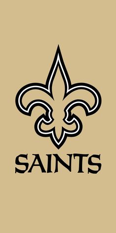 the new orleans saints logo on a tan background