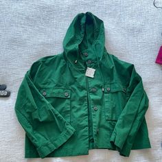 *Nwt* Zara Hooded Jacket - Oxford Green (Size M) *Original Price Cut Off As I Received This As A Gift *Oversized Fit - Fits More Like A L Or Smaller End Of Xl Cotton Hooded Utility Jacket With Drawstring, Cotton Utility Jacket With Drawstring Hood, Trendy Hooded Parka With Adjustable Hood, Spring Parka With Drawstring Hood For Outdoor Activities, Green Hooded Windbreaker For Fall, Casual Spring Utility Jacket With Drawstring Hood, Cotton Outerwear With Double-lined Hood For Spring, Spring Urban Utility Jacket With Adjustable Hood, Trendy Hooded Cotton Parka