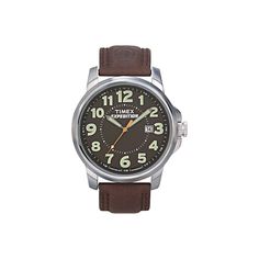 Men's Timex Expedition Field Watch with Leather Strap - Silver/Black/Brown T449219J, Men's, Size: Small Watch With Leather Strap, Timex Weekender, Timex Expedition, Field Watches, Black Watch, Digital Watch, Breitling Watch, Quartz Movement, Omega Watch