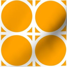 an orange and white background with circles