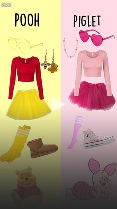 there are two different types of clothing on this page, one is pink and the other is yellow