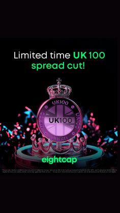 an advertisement for the united time uk 100 spread cuti ad featuring a purple clock with a crown on top