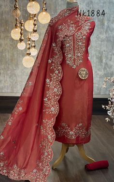 Shimmer Partywear silk  deigns make any size you need Heavy Suit, Organza Kurta, Upper Darby, Punjabi Salwar, Suit Collection, Punjabi Salwar Suits, Mirror Work, Punjabi Suits, Salwar Suit