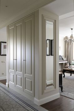 a large closet in the middle of a living room