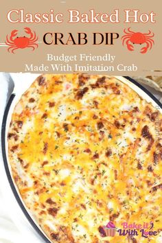 Hot imitation crab dip is a rich and cheesy chip or cracker dip that is easy to make, is perfect for parties, and always gets rave reviews! This warm seafood dip can be whipped up in under 30 minutes with just a handful of ingredients. You can even mix your crab dip in advance and bake it before the party so it's hot and fresh! BakeItWithLove.com #appetizer #seafood #partyfood #chipdip #snack #crab Imation Crab Dip Recipes, Imitatation Crab Dip Recipe Ideas, Imitated Crab Dip Recipes, Crabmeat Dip, Cheesy Crab Dip, Shrimp And Crab Dip, Warm Crab Dip, August Recipes, Baked Crab Dip