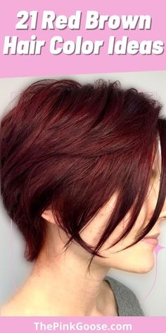 21 Gorgeous Red Brown Hair Color Short Red Auburn Hair, Hair Inspo Color Red, Red Brown Short Hair Color, Reddish Brown Hair Short, Medium Reddish Brown Hair Color, Short Reddish Brown Hair, Short Auburn Hair With Highlights, Short Auburn Hair Bob, Auburn Short Hair