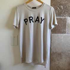 Pray T-Shirt, Never Worn Before Imago Dei, Christian Merch, Junior Shirts, Graphic Crop Top, Tie Front Cardigan, Slim Shorts, Graphic Top, Suit Shop, Black Adidas