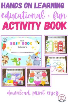 hands on learning educational fun activity book for kids