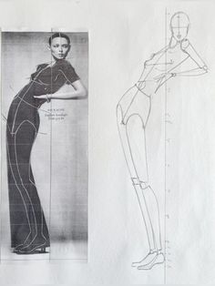 a drawing of a woman's body and the measurements for her figure, as well as an illustration of how to measure it