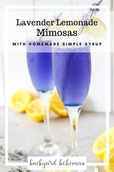 lavender lemonade mimosas with homemade simple syrup are the perfect way to start your day